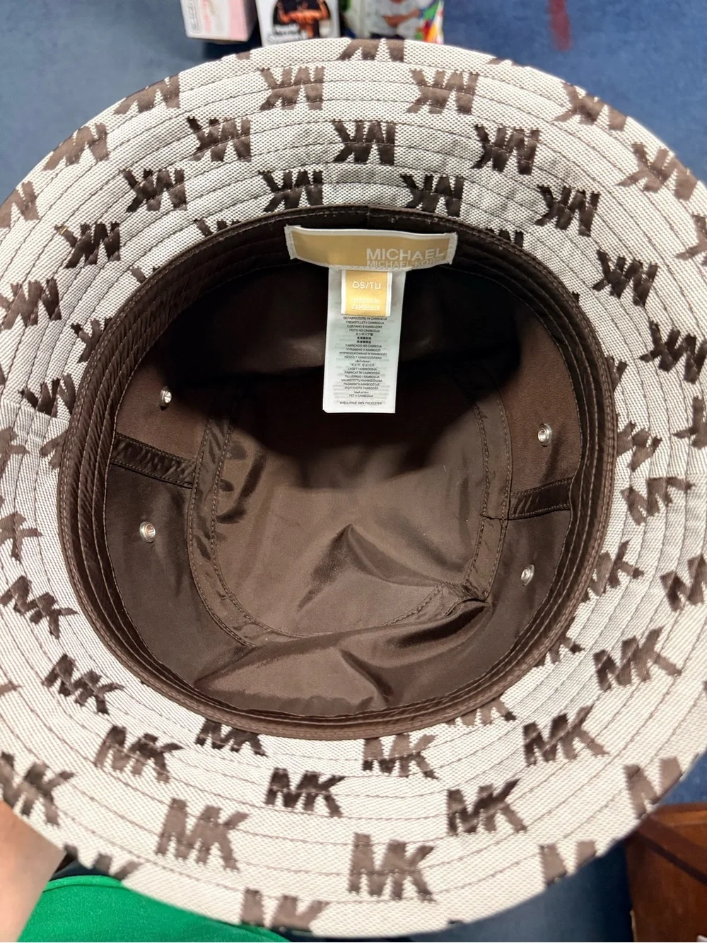 Michael Kors Jacquard Chocolate and Gray Bucket Hat